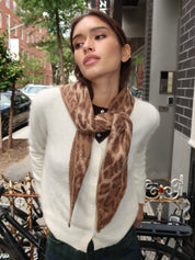 Knitted Head Scarf in Leopard