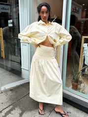 Baia Midi Skirt in Lemon