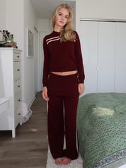 Stripe Knit Pant in Raspberry Cream