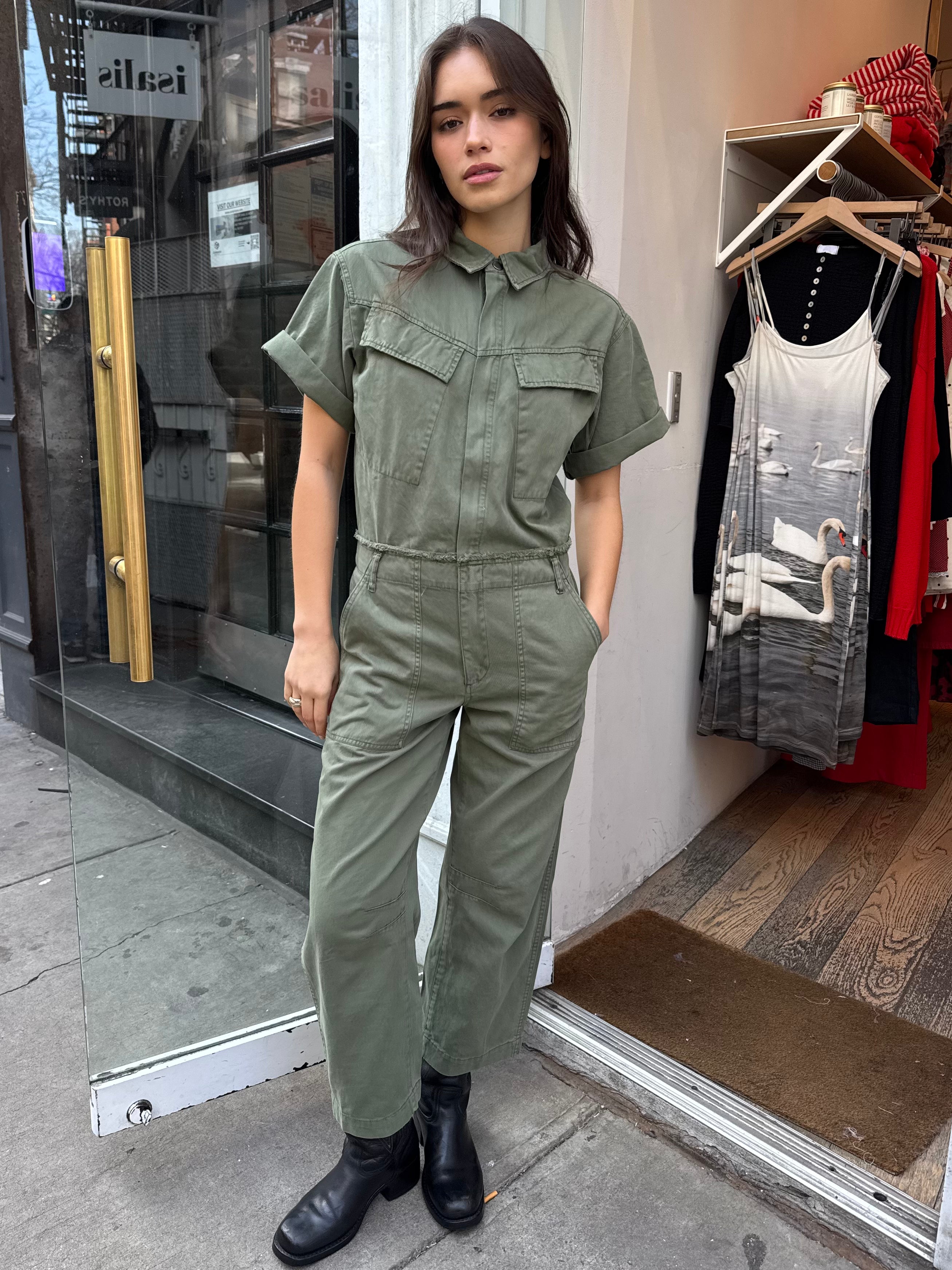 Pippa Curved Leg Jumpsuit in Meadow