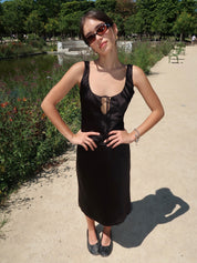 Andie Keyhole Midi Dress in Black