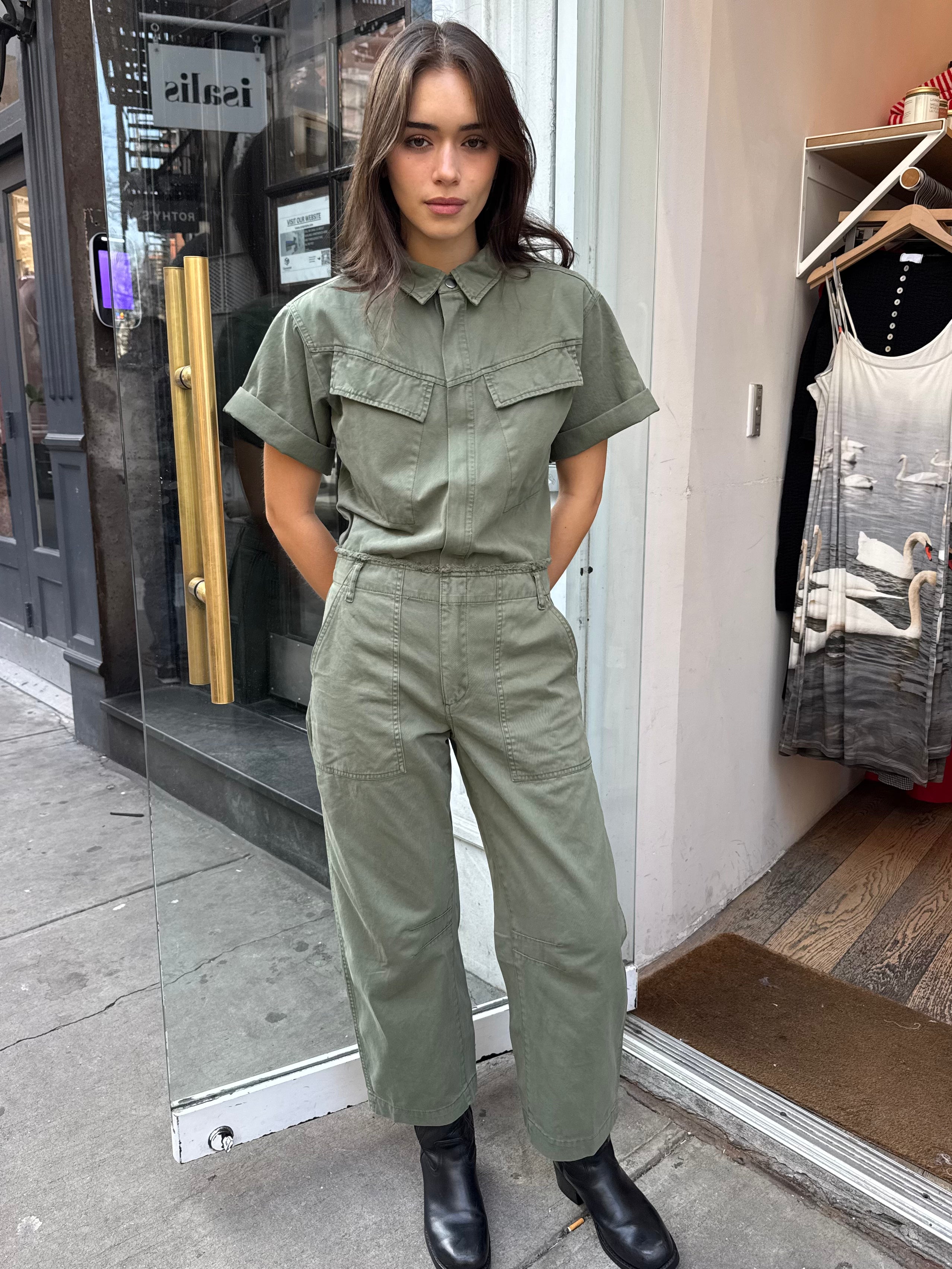 Pippa Curved Leg Jumpsuit in Meadow