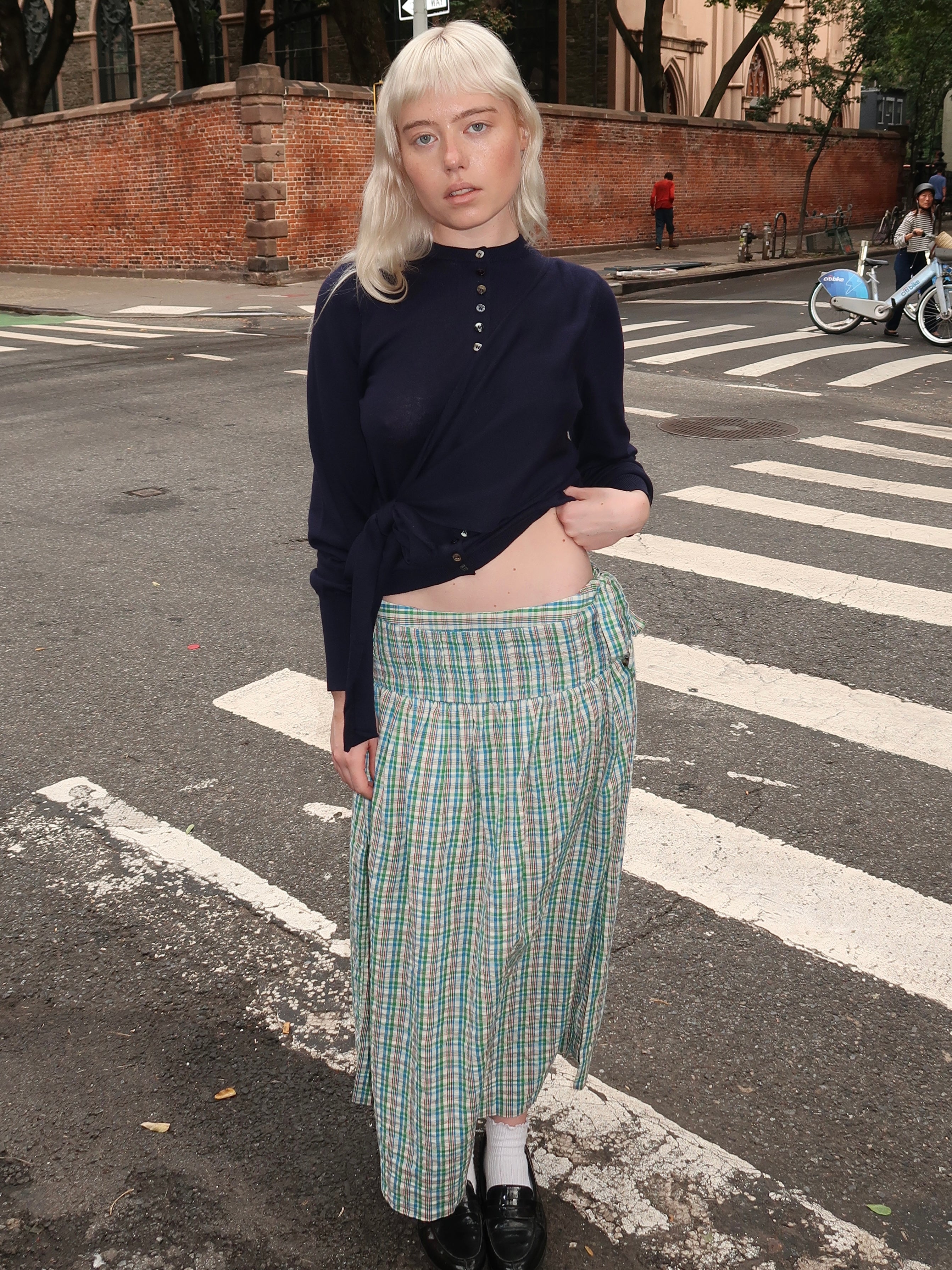 Josie Midi Skirt in Picnic Check Multi