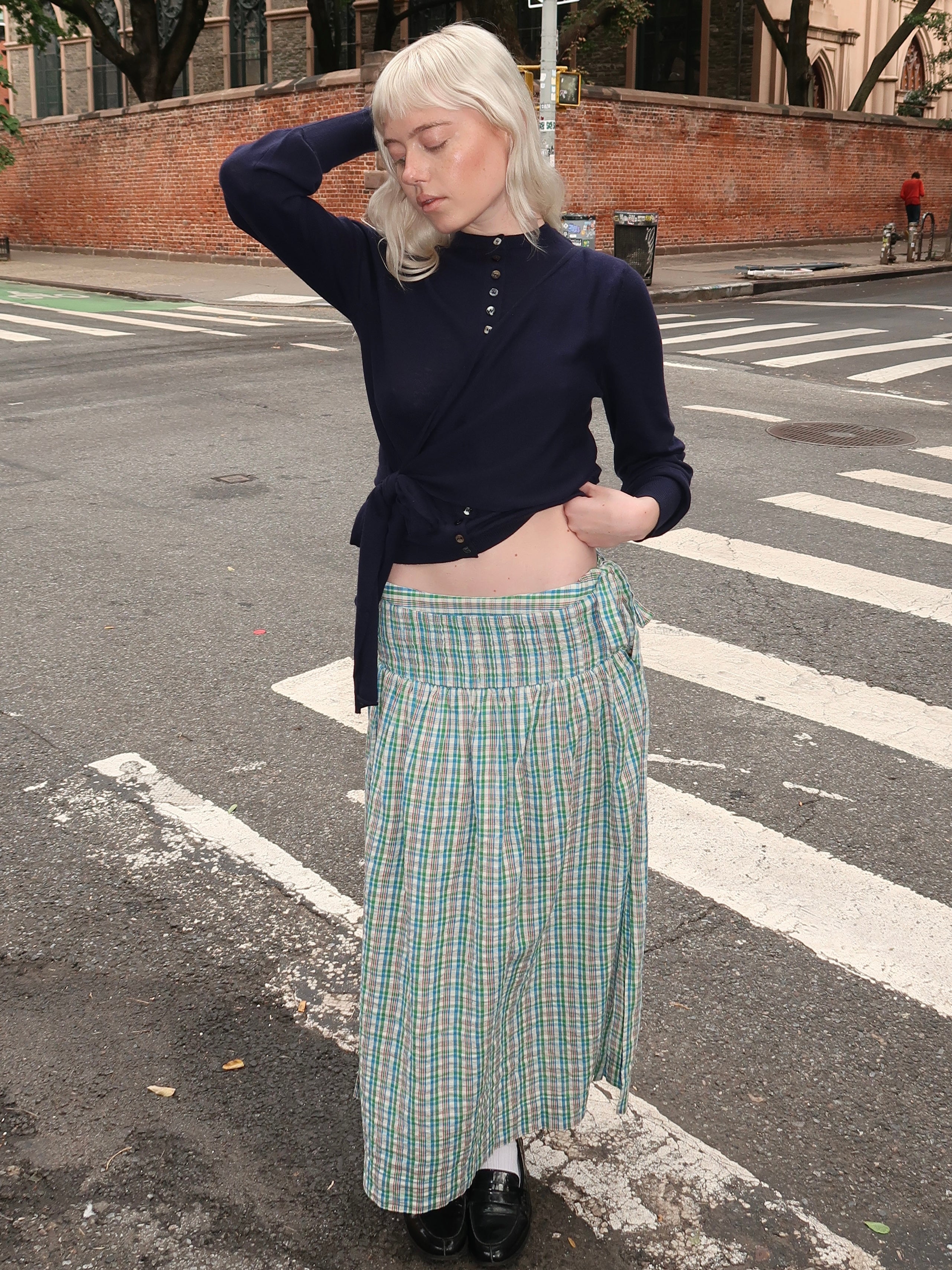 Josie Midi Skirt in Picnic Check Multi