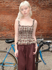 Raphi Cami in Cocoa Check