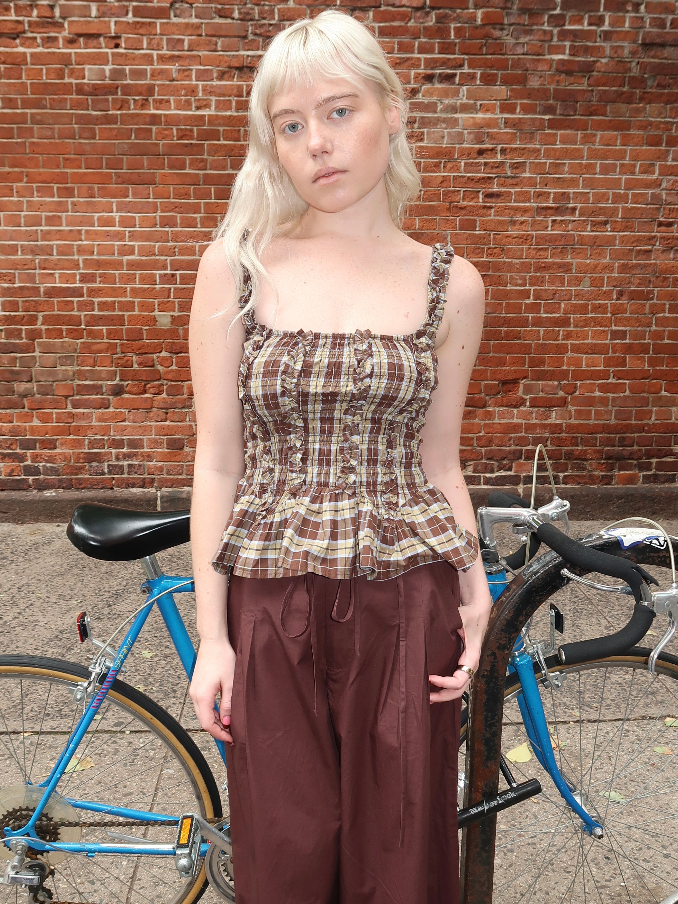Raphi Cami in Cocoa Check