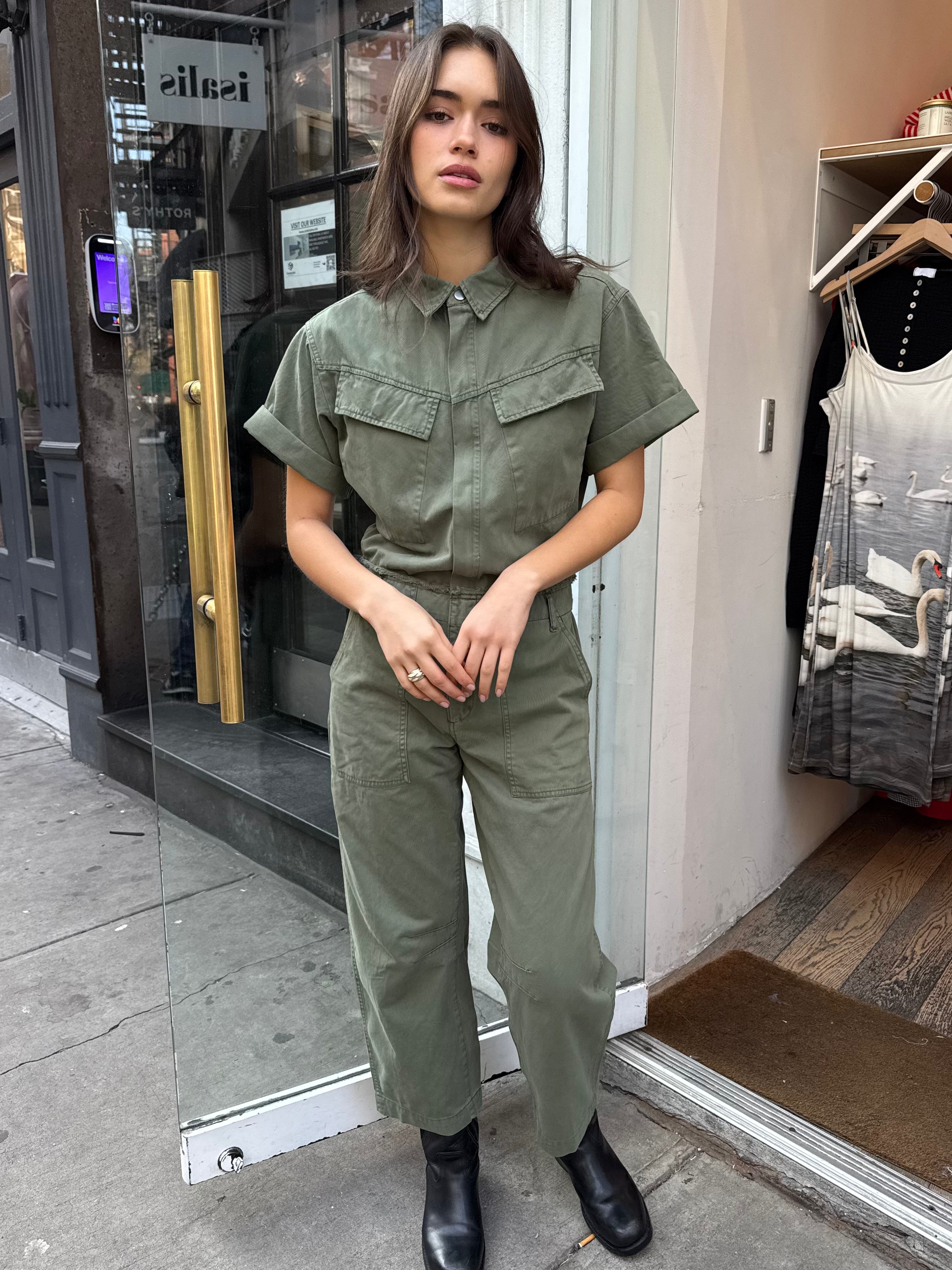 Pippa Curved Leg Jumpsuit in Meadow