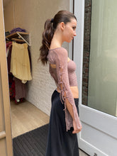 Load image into Gallery viewer, Mariposa Lace Bow Bolero Set in Maroon

