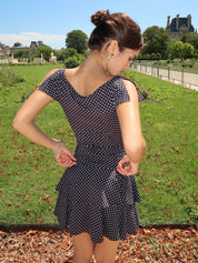 Bonnie Mini Dress in Black Polka Dot