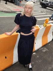 Josie Midi Skirt in Navy