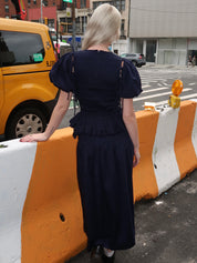 Josie Midi Skirt in Navy