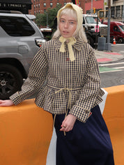 Myrtle Trench Coat in Navy Gingham