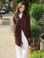 Polar Fleece Coat in Espresso