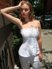 Florence Strapless Top in Linen