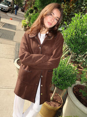 Polar Fleece Coat in Espresso
