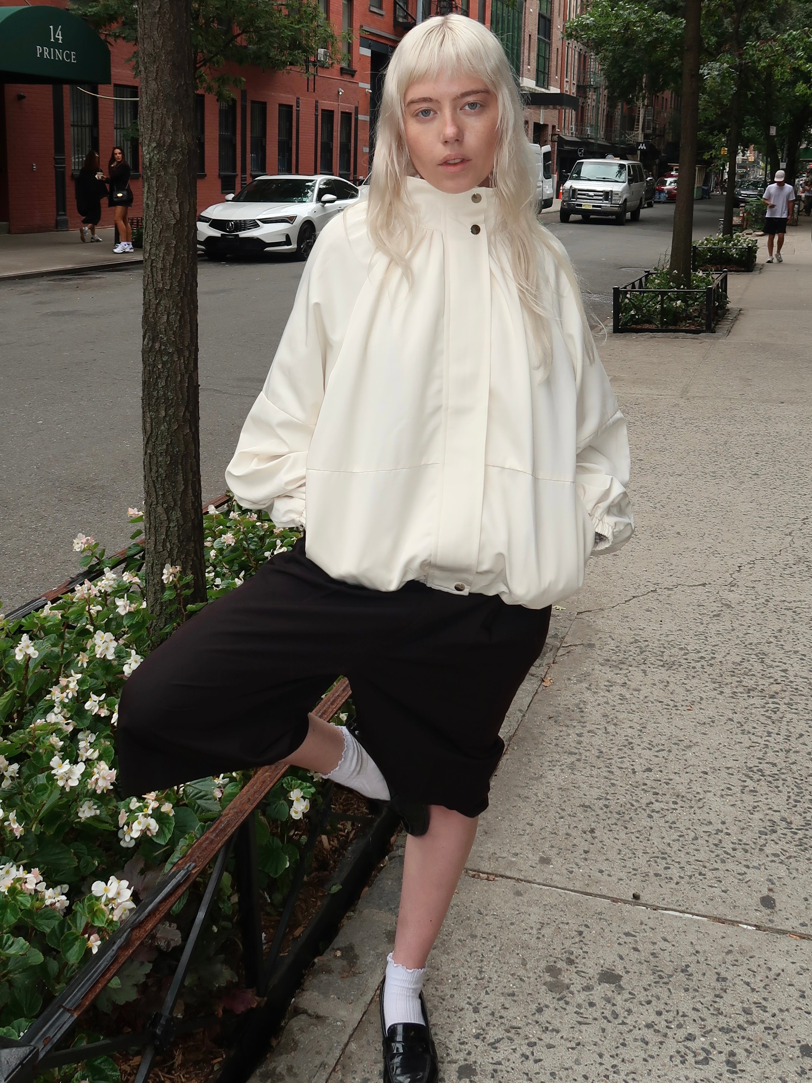 Isaak Bomber Jacket in Cream