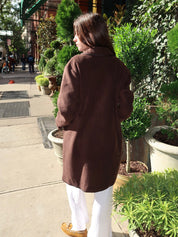 Polar Fleece Coat in Espresso