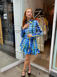 Bocaito Blouse in Tartan Charra Azul