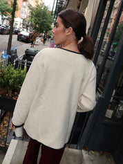 Polar Fleece Stitch Jacket in Creme