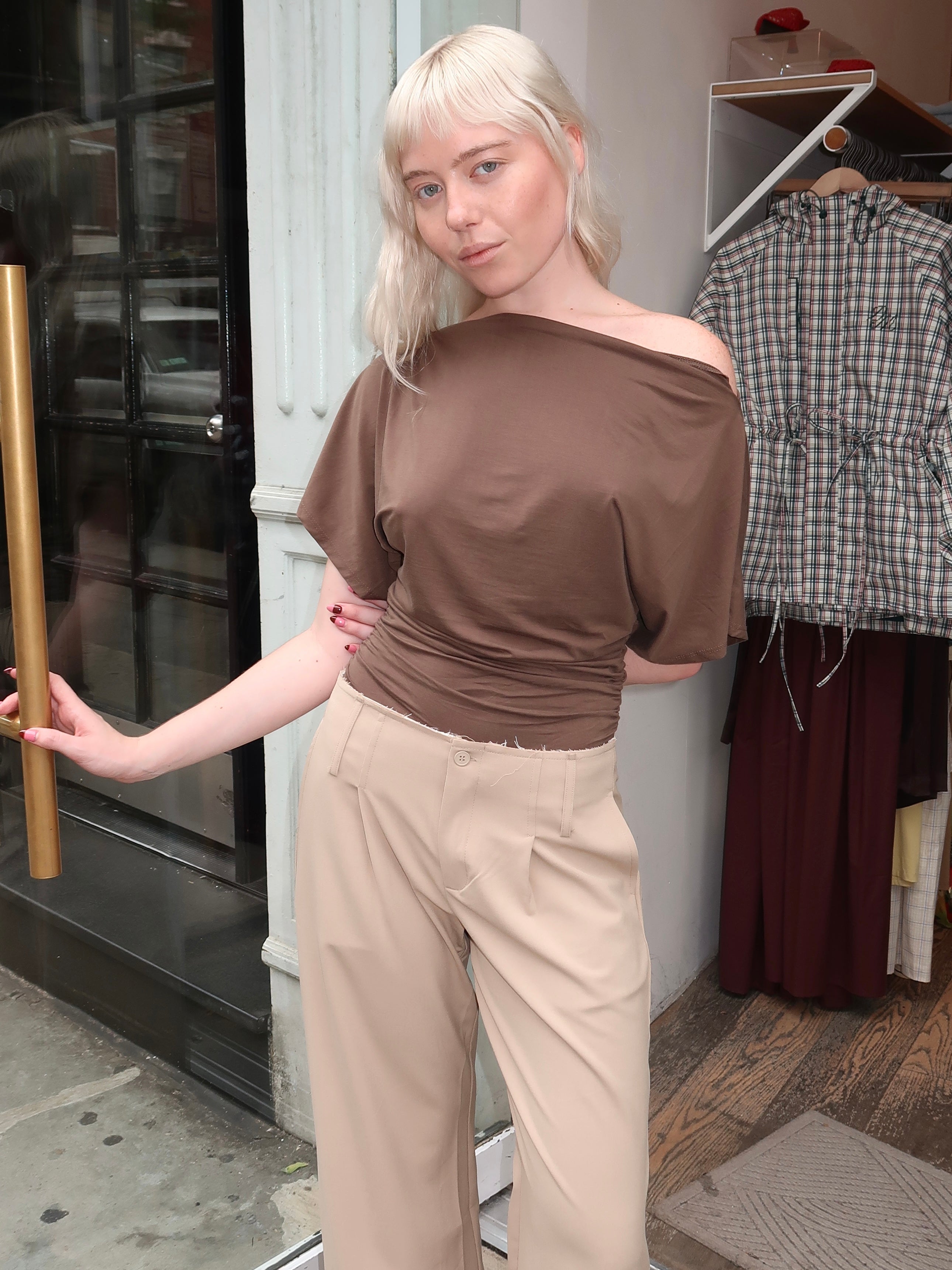 Minna Draped Top in Brown