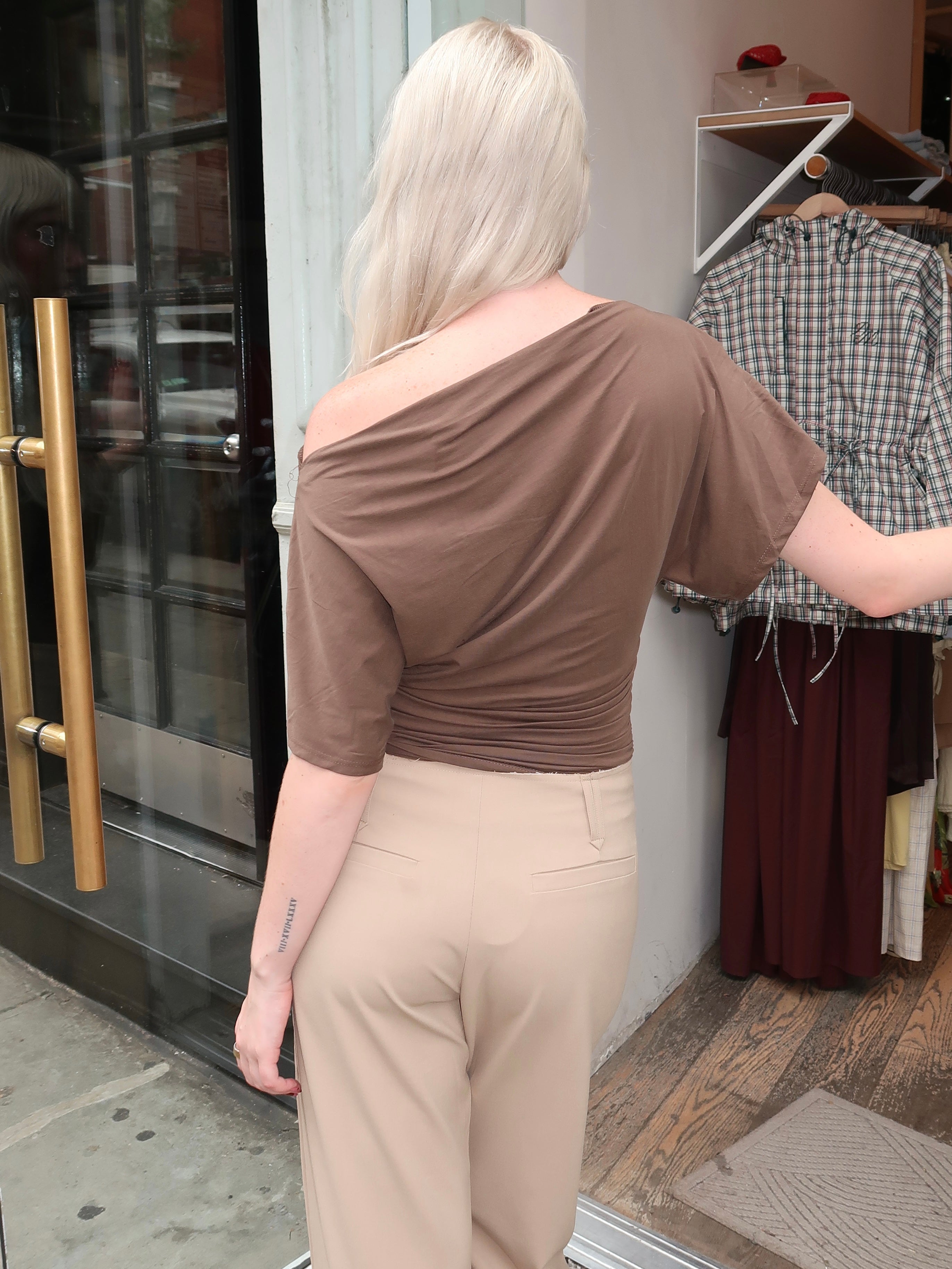 Minna Draped Top in Brown