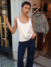 Aliza Silky Tank Top in Cloud