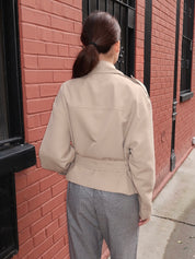 Deanda Cropped Trench in Beige
