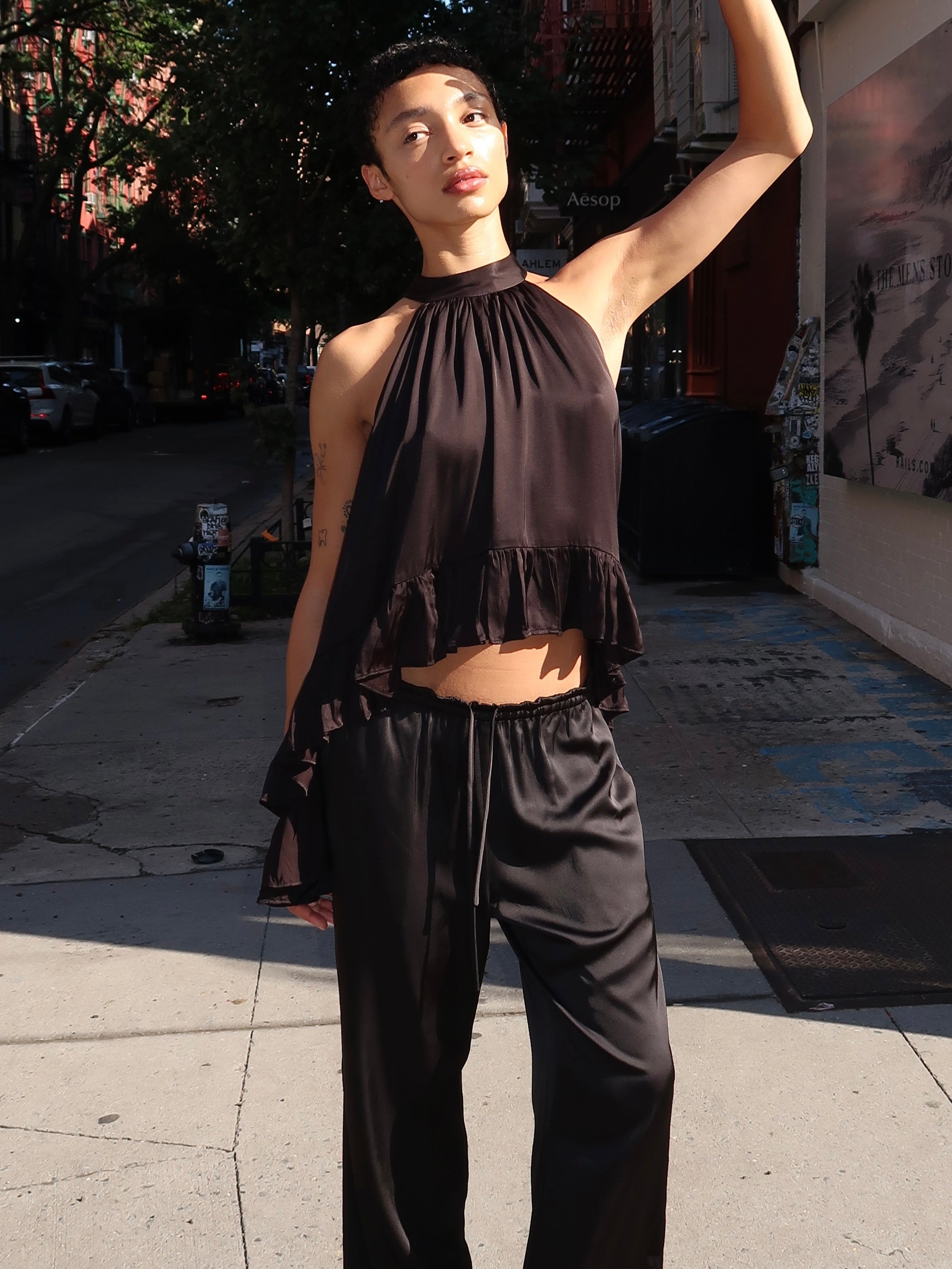 Empress Halter Top in Black