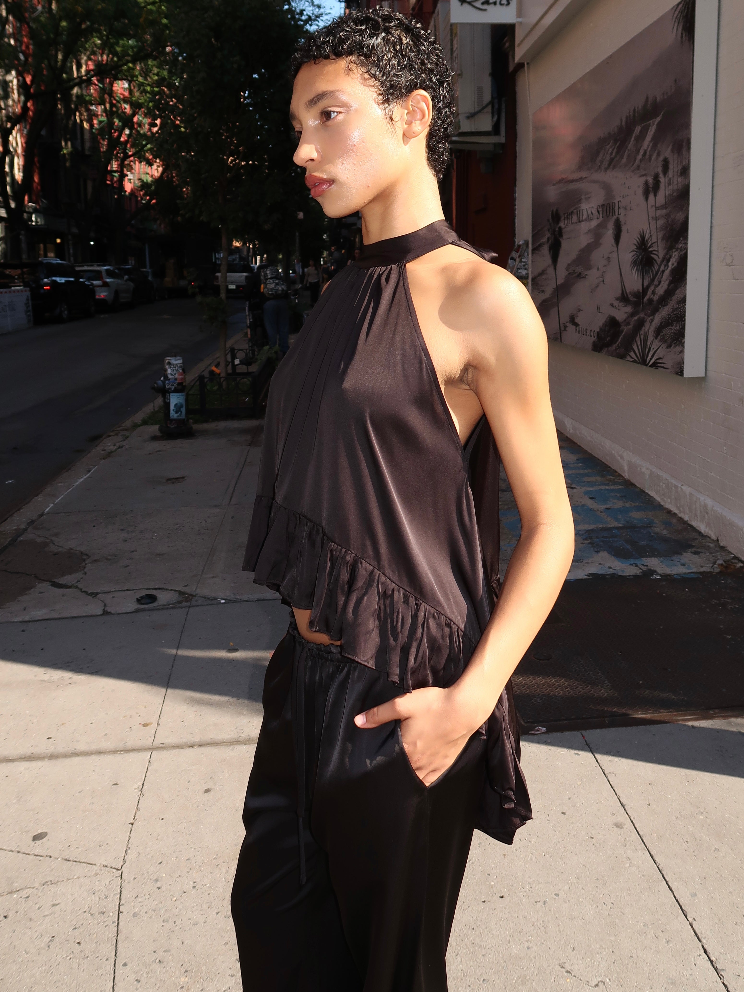 Empress Halter Top in Black