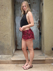 Courtney Sequin Mini Skirt in Mulberry