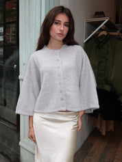 Martha Sweater Cardi in Light Grey