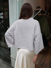 Martha Sweater Cardi in Light Grey