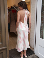 La Brea Dress in Ivory/Cherry