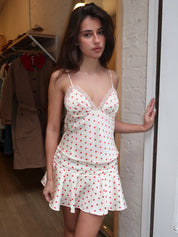 Tujunga Top in Ivory/Cherry