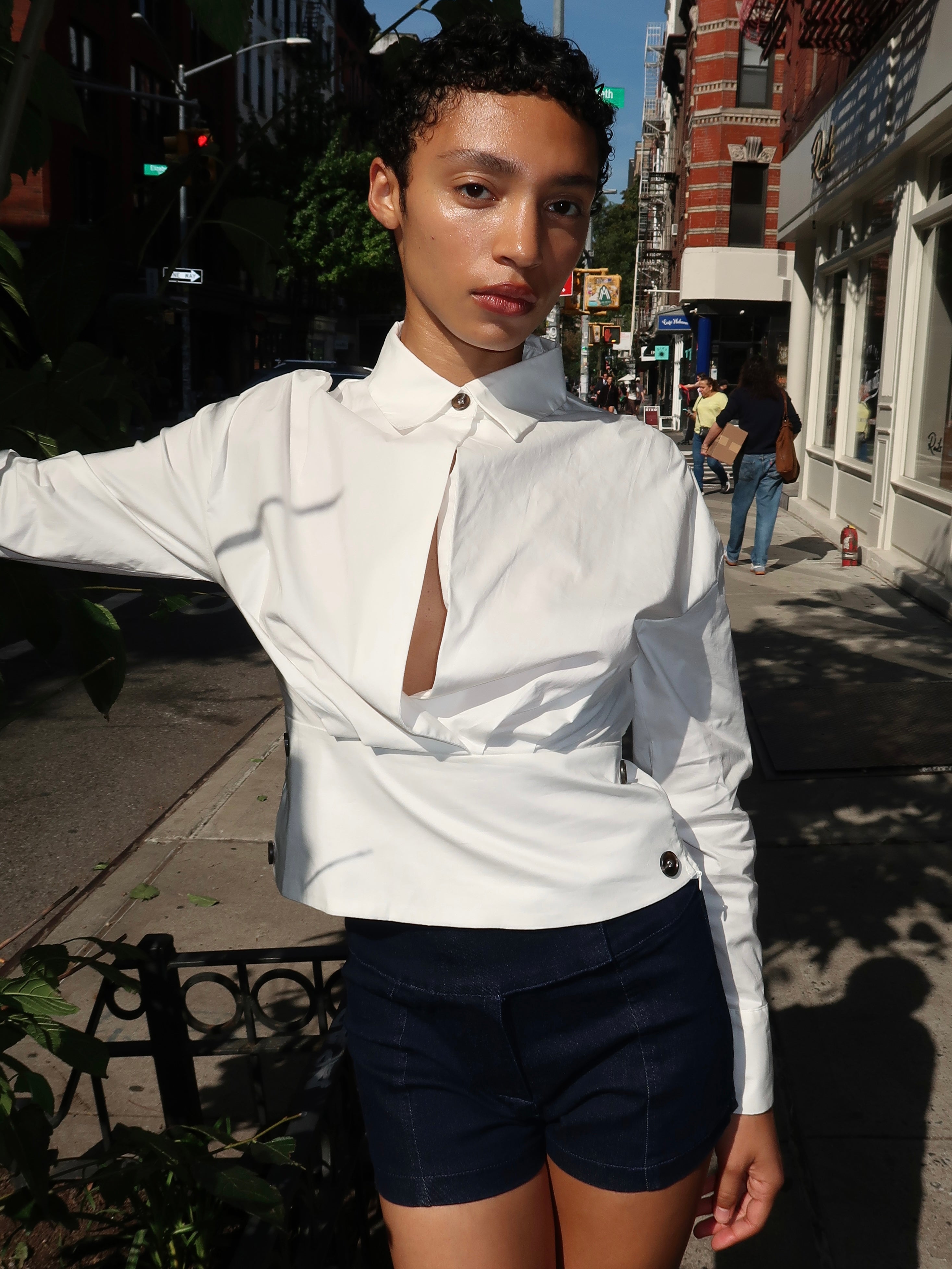 Lilou Overlap Shirt in White