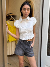 Dasha Button Down Top in White