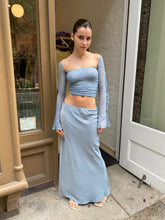 Load image into Gallery viewer, Karly Bow Maxi Skirt in Steel
