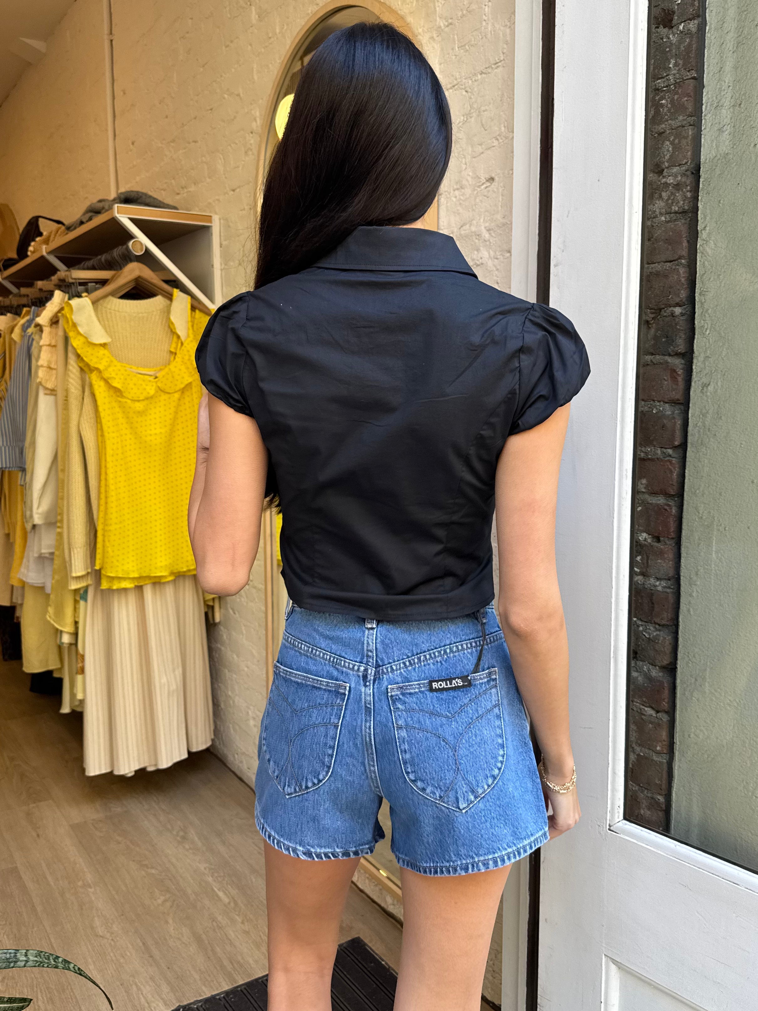 Dasha Button Down Top in Black