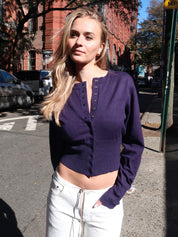 Colleen Knit Cardigan in Navy