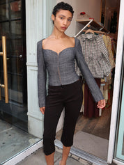 Idris Corset Long Sleeve in Dark Grey