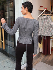 Idris Corset Long Sleeve in Dark Grey