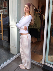 Lou Pant in Burgundy Stripe