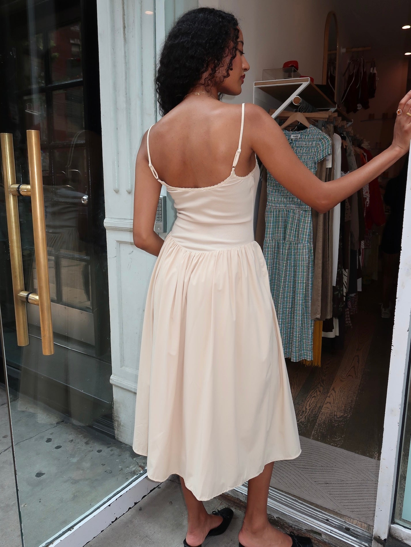 Windsor Midi Dress in Sand