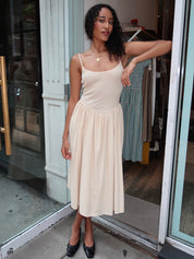 Windsor Midi Dress in Sand