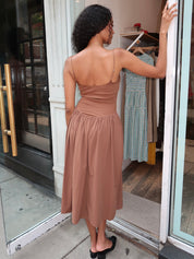 Windsor Midi Dress in Brown
