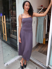 Arcadia Ruched Maxi Dress in Ink