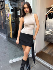 Scarf Mini Skirt in Black