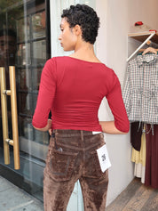 Jasper Top in Burgundy