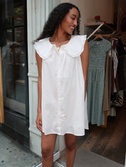 Junebug Collared Baby Doll Dress in White