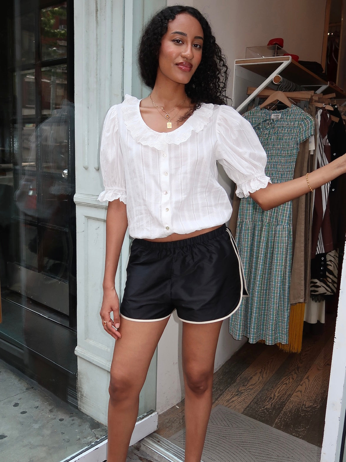 Alesya Ruffled Blouse in White